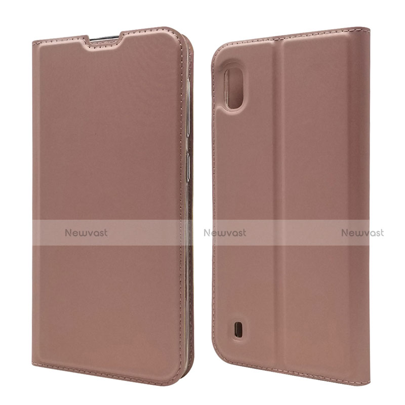 Leather Case Stands Flip Cover U01 Holder for Samsung Galaxy A10 Rose Gold