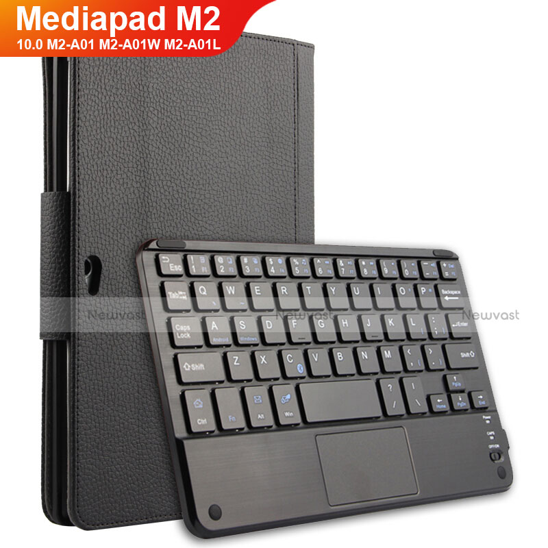 Leather Case Stands Flip Cover with Keyboard for Huawei MediaPad M2 10.0 M2-A01 M2-A01W M2-A01L Black