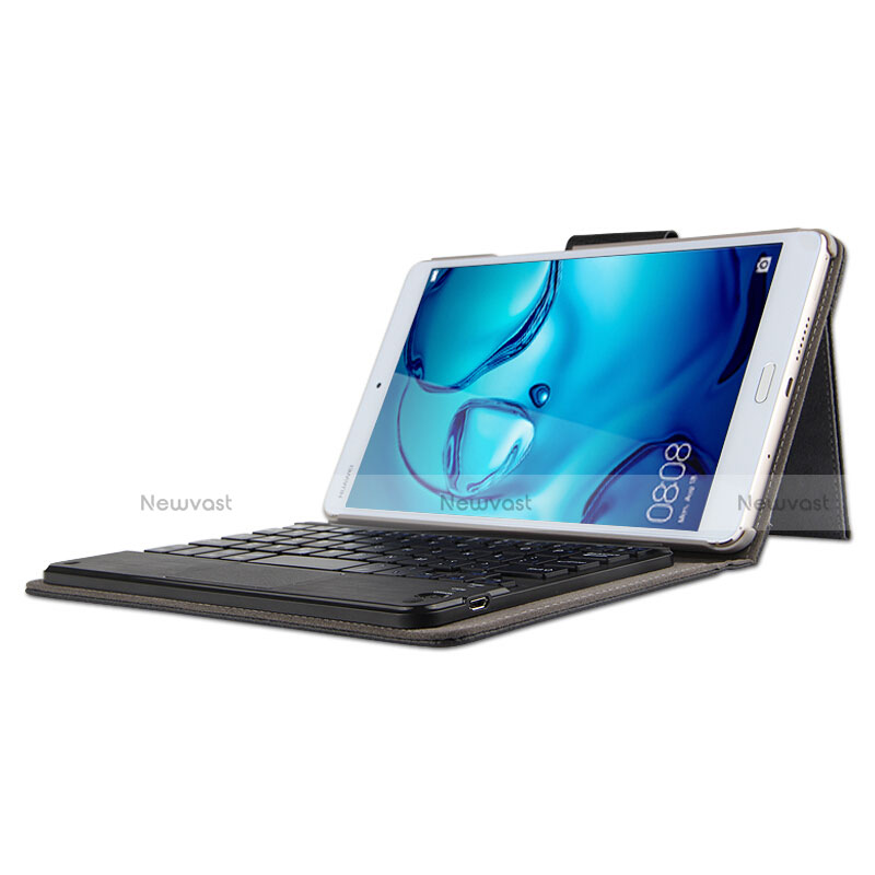 Leather Case Stands Flip Cover with Keyboard for Huawei Mediapad M3 8.4 BTV-DL09 BTV-W09 Black