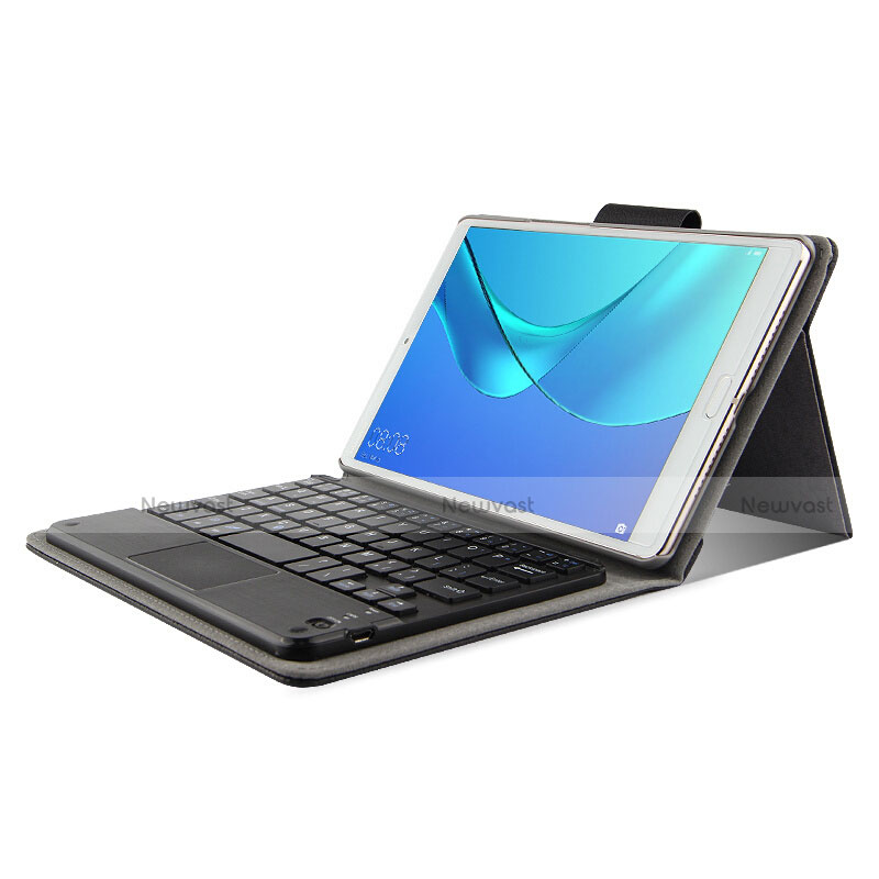 Leather Case Stands Flip Cover with Keyboard for Huawei MediaPad M5 8.4 SHT-AL09 SHT-W09 Black