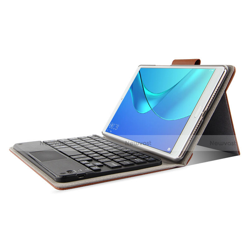 Leather Case Stands Flip Cover with Keyboard for Huawei MediaPad M5 8.4 SHT-AL09 SHT-W09 Brown