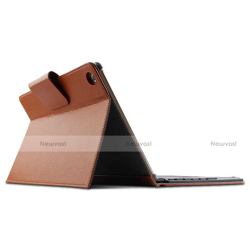 Leather Case Stands Flip Cover with Keyboard for Huawei MediaPad M5 Pro 10.8 Brown