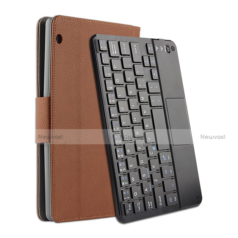 Leather Case Stands Flip Cover with Keyboard for Huawei MediaPad T3 10 AGS-L09 AGS-W09 Brown