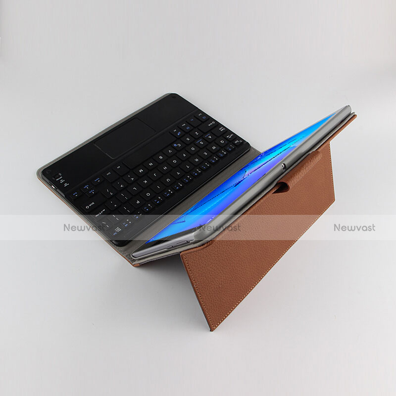 Leather Case Stands Flip Cover with Keyboard for Huawei MediaPad T3 10 AGS-L09 AGS-W09 Brown