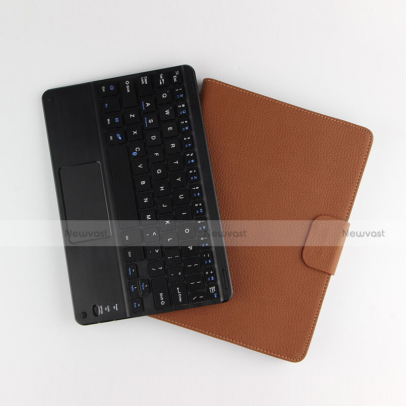 Leather Case Stands Flip Cover with Keyboard for Huawei MediaPad T3 10 AGS-L09 AGS-W09 Brown