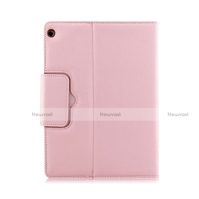 Leather Case Stands Flip Cover with Keyboard L01 for Huawei MediaPad M3 Lite 10.1 BAH-W09 Pink