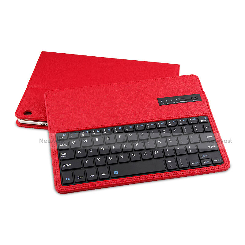 Leather Case Stands Flip Cover with Keyboard L01 for Huawei MediaPad M3 Lite 10.1 BAH-W09 Red