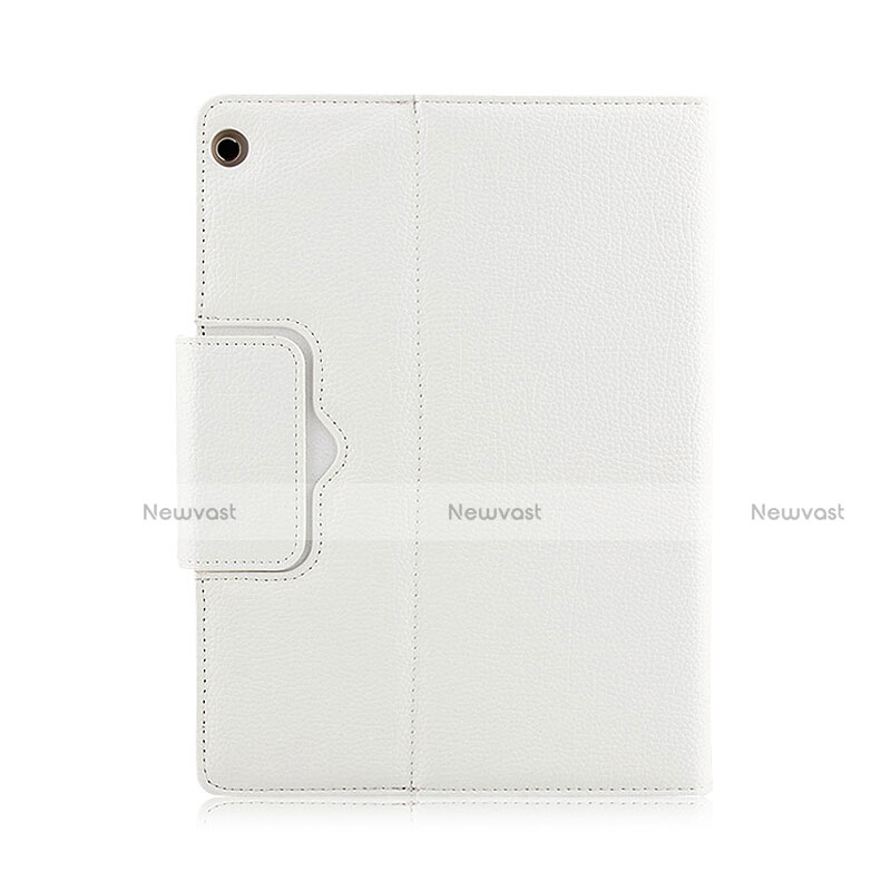 Leather Case Stands Flip Cover with Keyboard L01 for Huawei MediaPad M3 Lite 10.1 BAH-W09 White