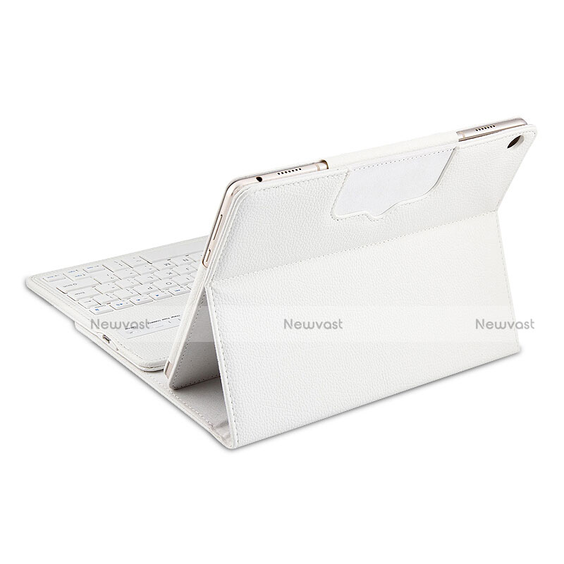 Leather Case Stands Flip Cover with Keyboard L01 for Huawei MediaPad M3 Lite 10.1 BAH-W09 White