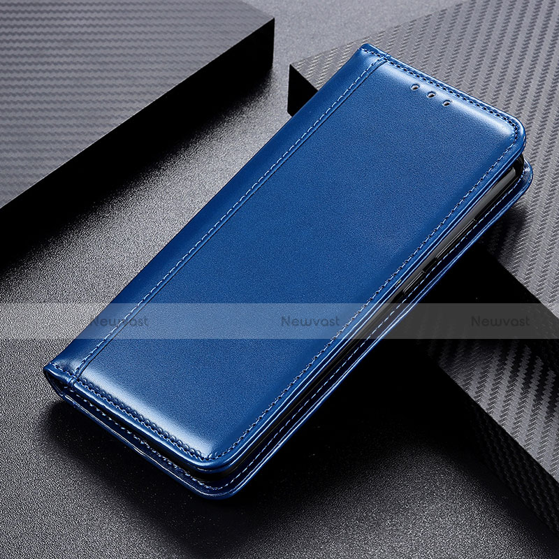 Leather Case Stands Flip Cover Z02 Holder for Apple iPhone 14 Pro Max Blue