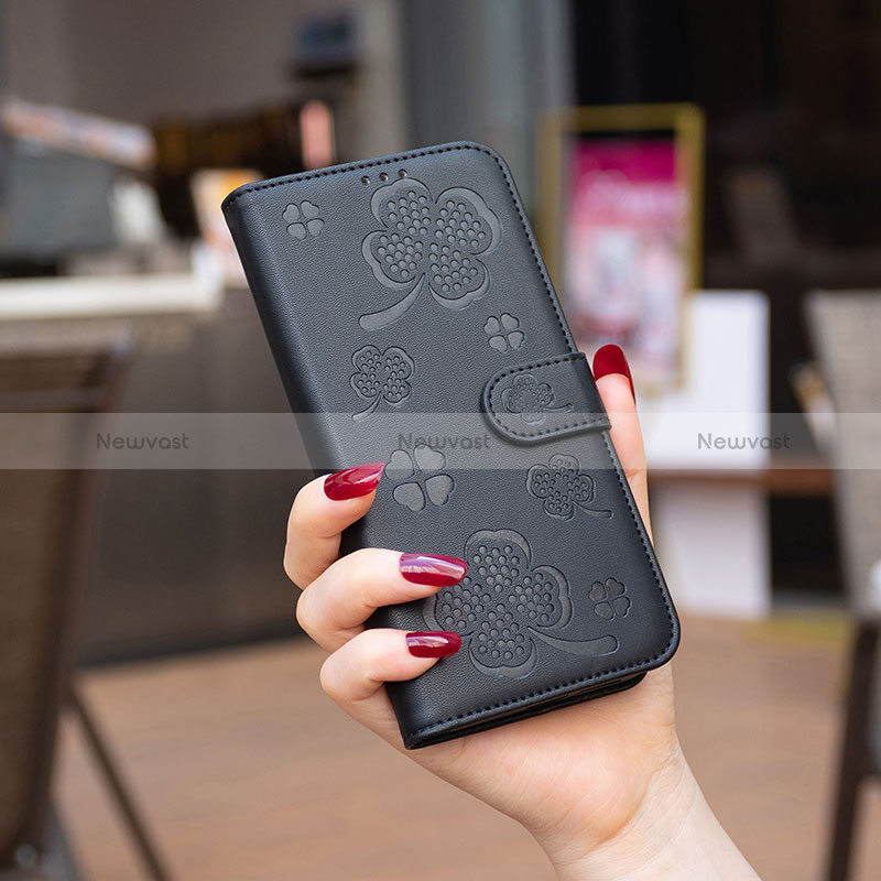 Leather Case Stands Flip Flowers Cover Holder BF1 for Huawei Honor 90 Lite 5G