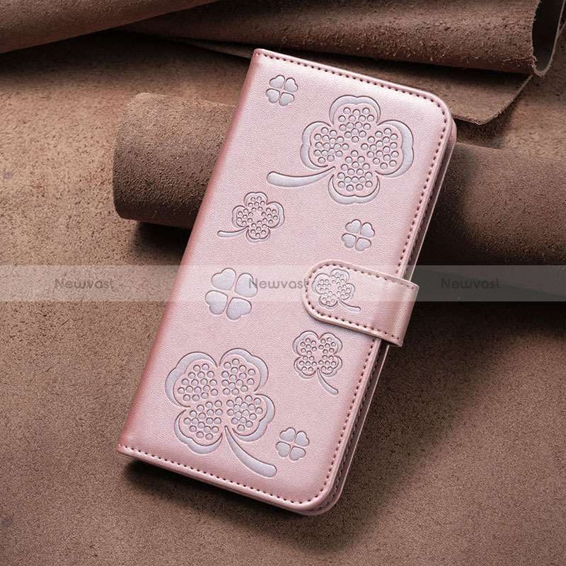 Leather Case Stands Flip Flowers Cover Holder BF1 for Oppo A15