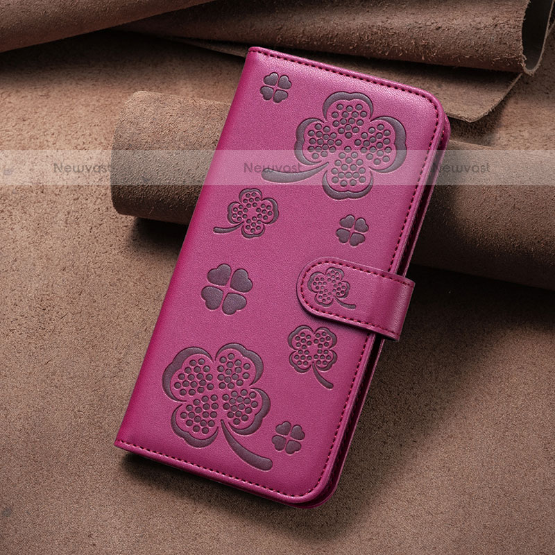 Leather Case Stands Flip Flowers Cover Holder BF2 for Xiaomi Poco C65