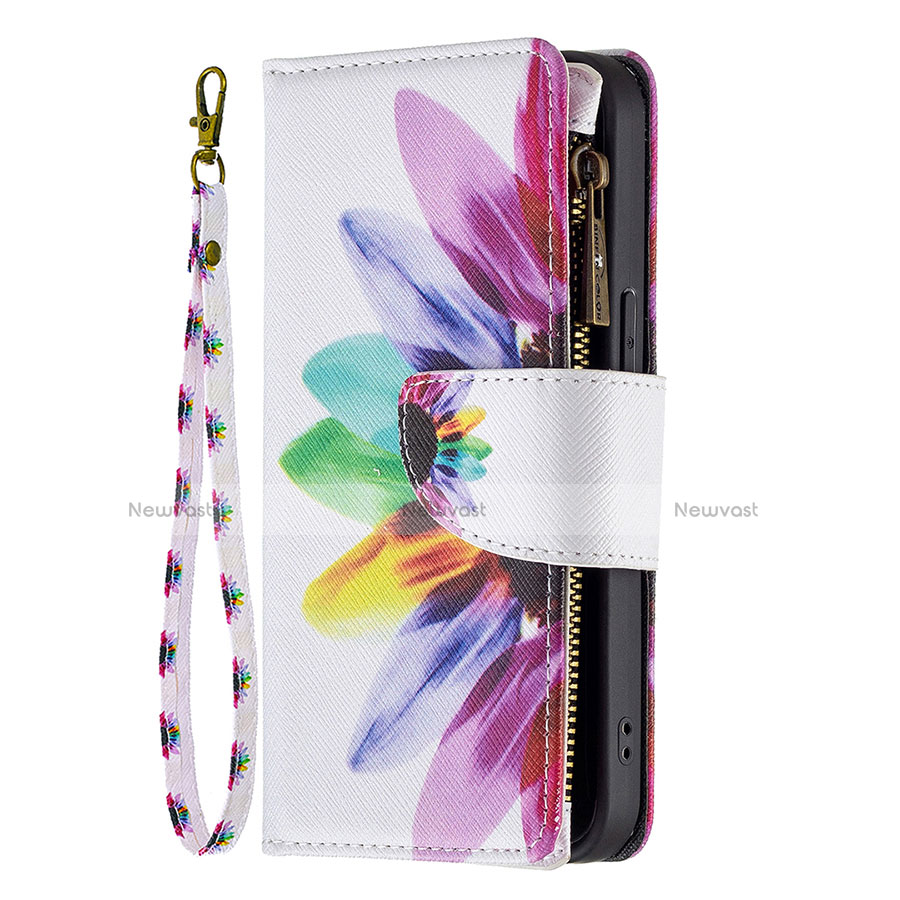 Leather Case Stands Flip Flowers Cover Holder for Apple iPhone 13 Pro Max Colorful