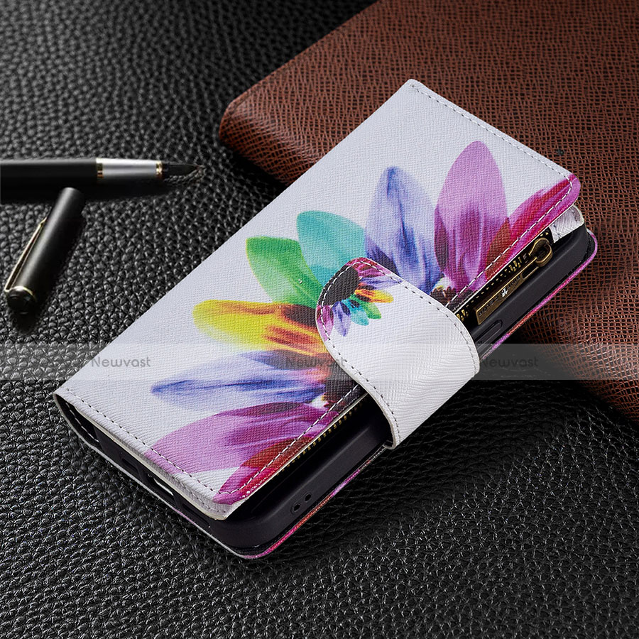 Leather Case Stands Flip Flowers Cover Holder for Apple iPhone 13 Pro Max Colorful