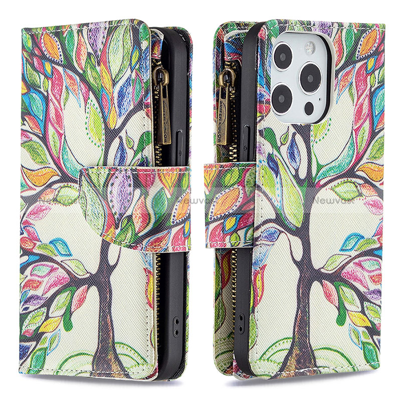 Leather Case Stands Flip Flowers Cover Holder for Apple iPhone 16 Pro Max Mixed