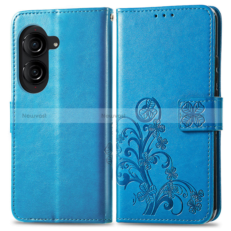 Leather Case Stands Flip Flowers Cover Holder for Asus ZenFone 10