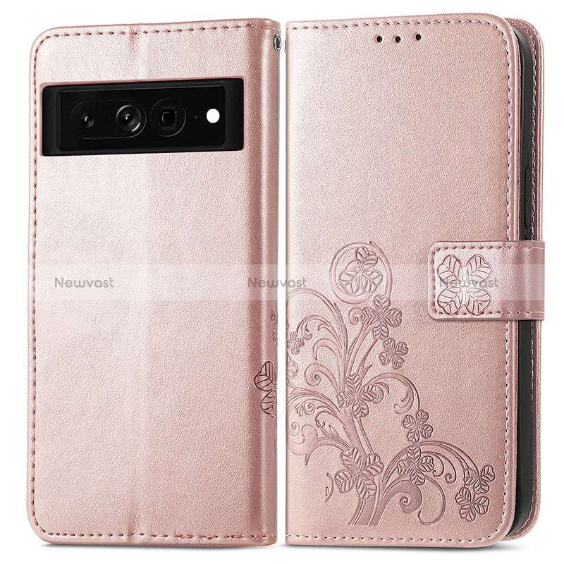 Leather Case Stands Flip Flowers Cover Holder for Google Pixel 7 Pro 5G