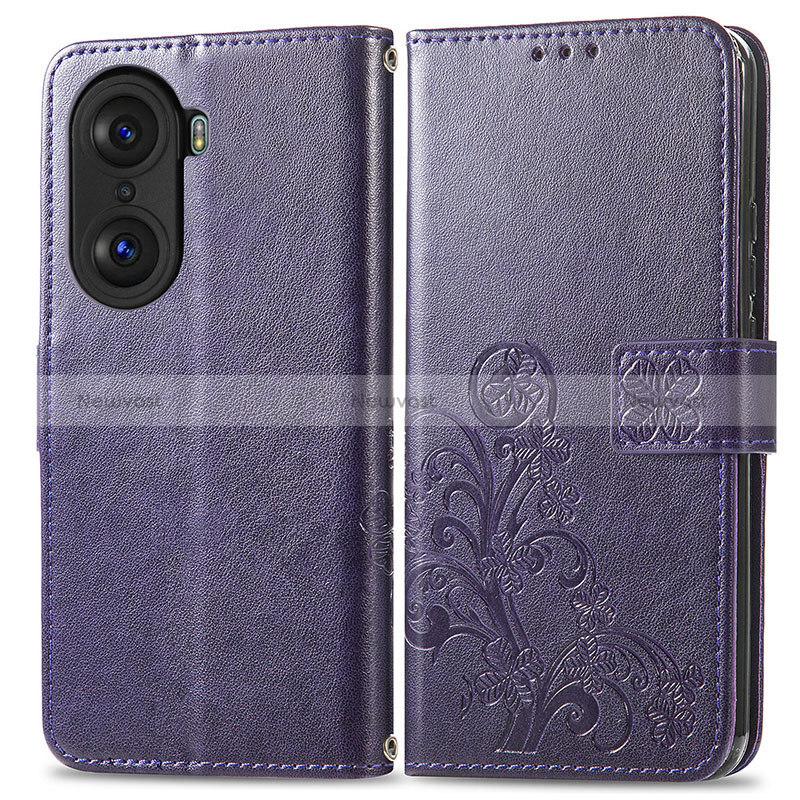 Leather Case Stands Flip Flowers Cover Holder for Huawei Honor 60 5G