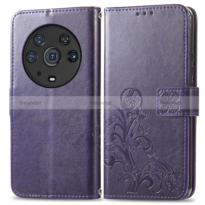 Leather Case Stands Flip Flowers Cover Holder for Huawei Honor Magic3 Pro 5G