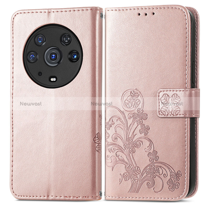 Leather Case Stands Flip Flowers Cover Holder for Huawei Honor Magic3 Pro 5G