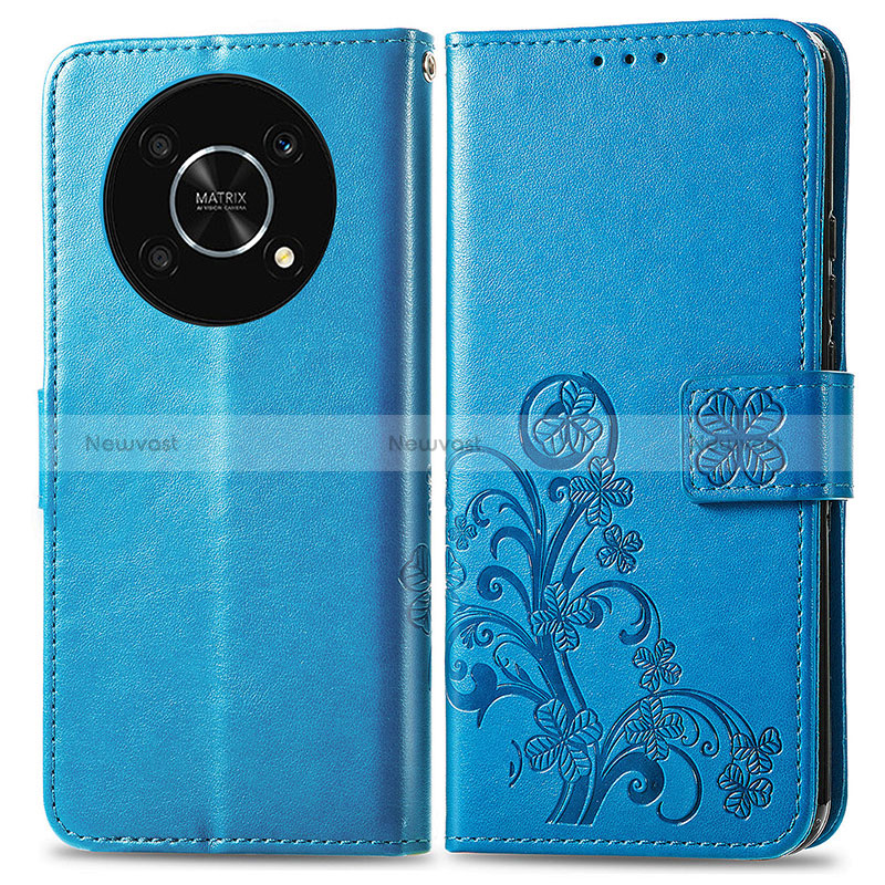 Leather Case Stands Flip Flowers Cover Holder for Huawei Honor Magic4 Lite 5G