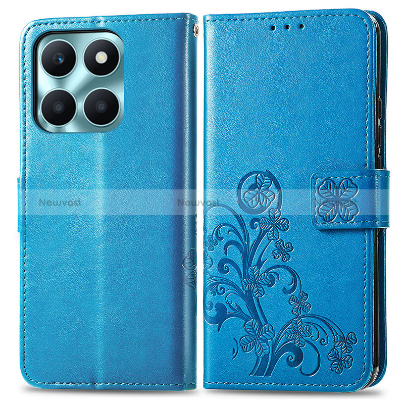 Leather Case Stands Flip Flowers Cover Holder for Huawei Honor X6a