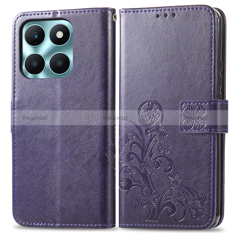 Leather Case Stands Flip Flowers Cover Holder for Huawei Honor X6a