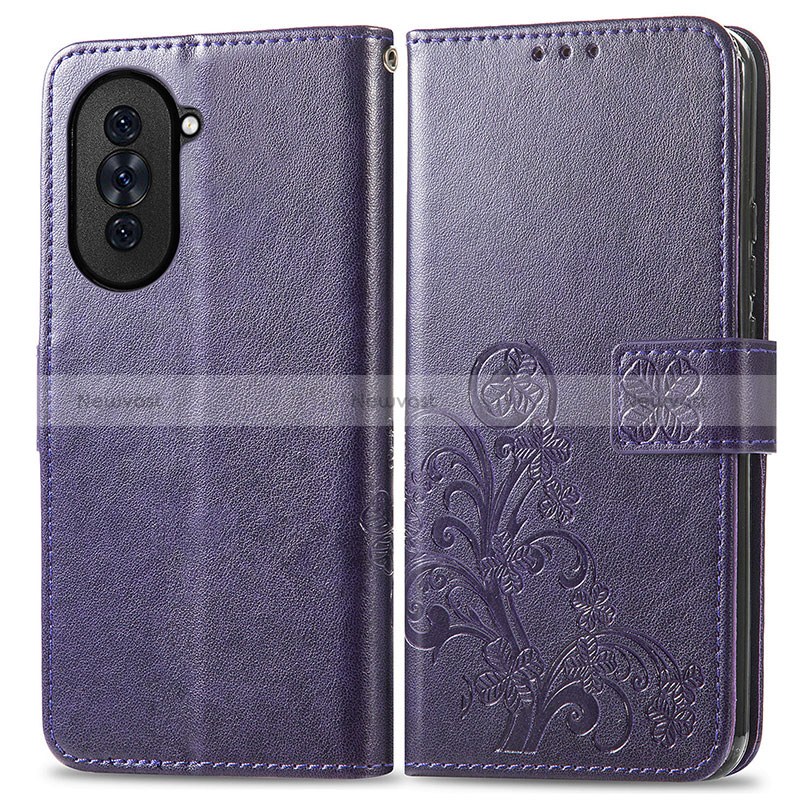 Leather Case Stands Flip Flowers Cover Holder for Huawei Nova 10 Pro