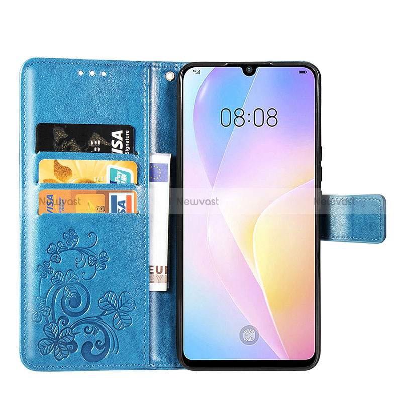 Leather Case Stands Flip Flowers Cover Holder for Huawei Nova 8 SE 4G