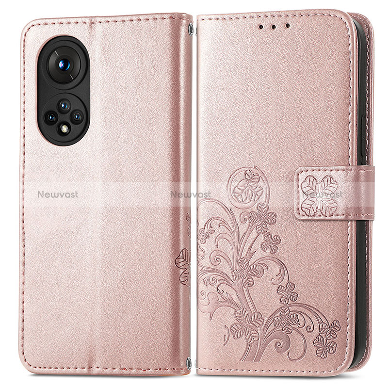 Leather Case Stands Flip Flowers Cover Holder for Huawei Nova 9