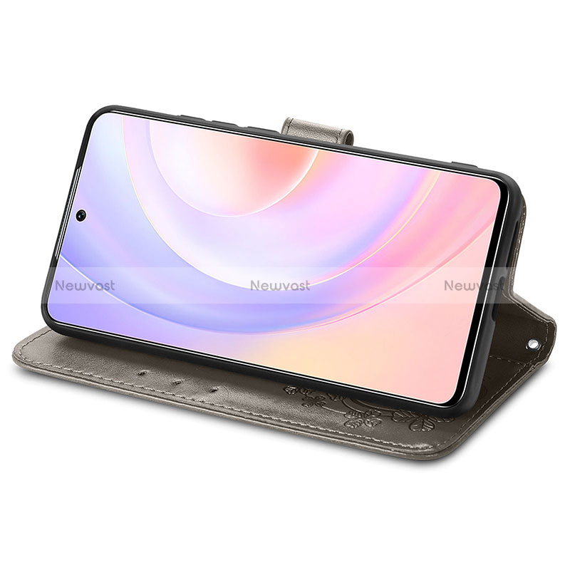 Leather Case Stands Flip Flowers Cover Holder for Huawei Nova 9 SE