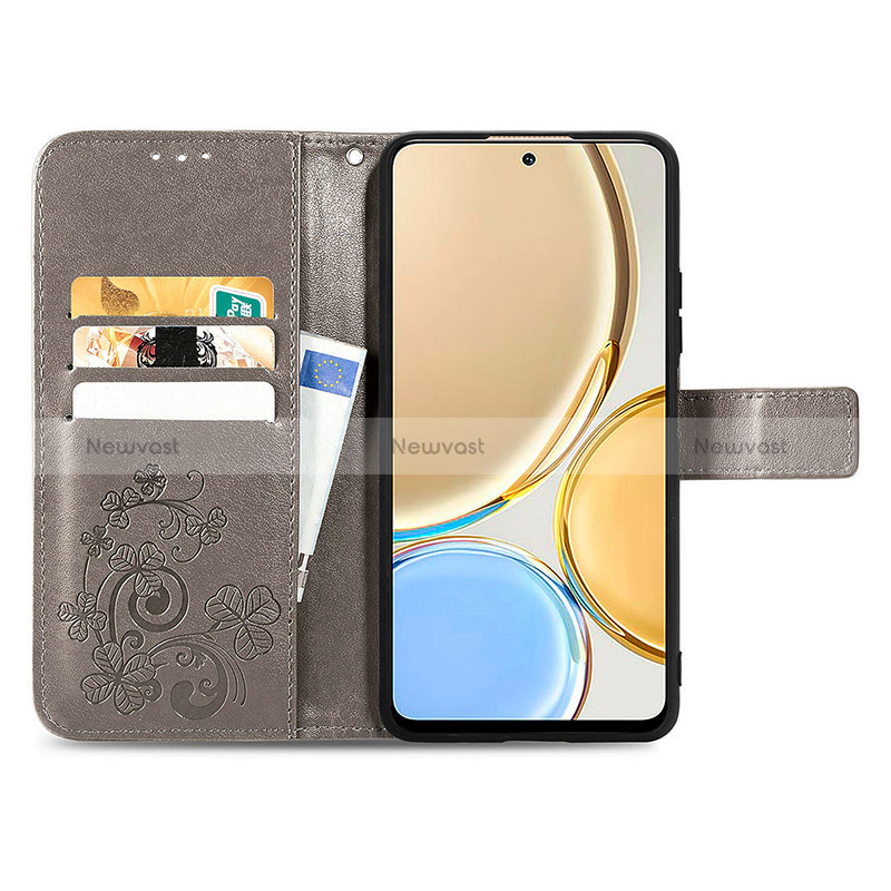 Leather Case Stands Flip Flowers Cover Holder for Huawei Nova Y90