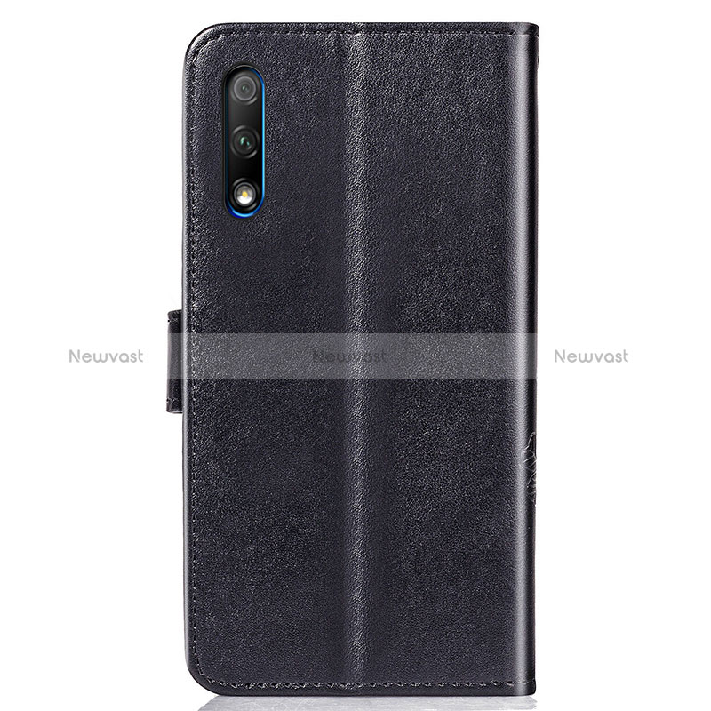 Leather Case Stands Flip Flowers Cover Holder for Huawei Y9 Prime (2019)