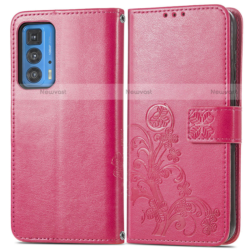 Leather Case Stands Flip Flowers Cover Holder for Motorola Moto Edge 20 Pro 5G