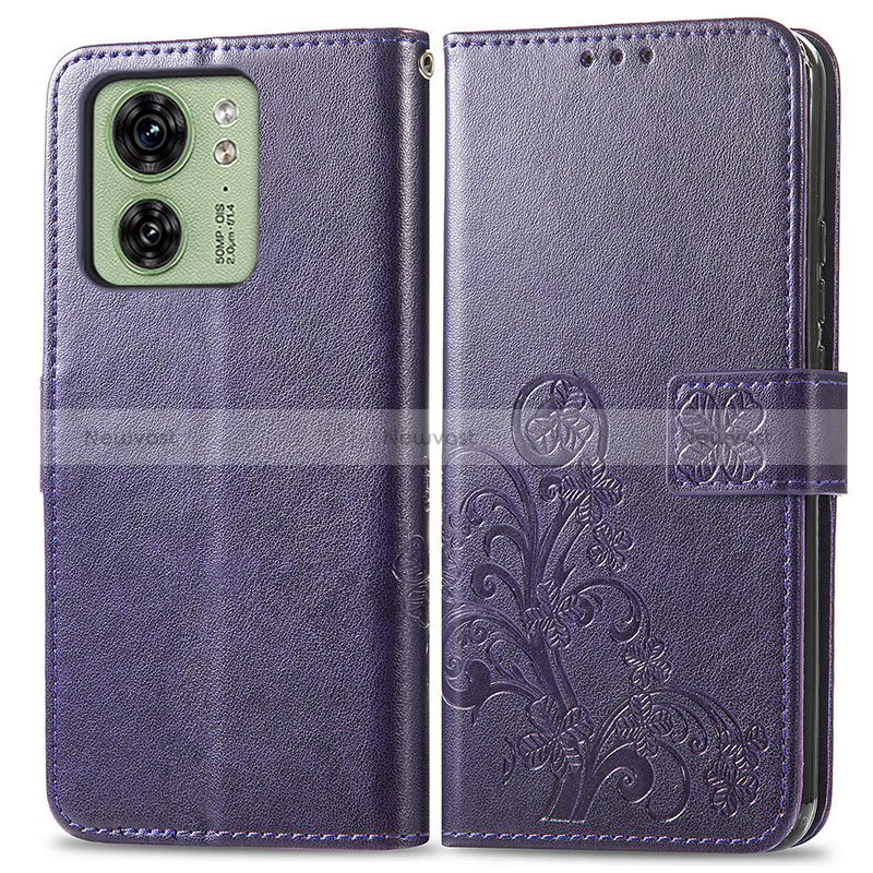 Leather Case Stands Flip Flowers Cover Holder for Motorola Moto Edge (2023) 5G