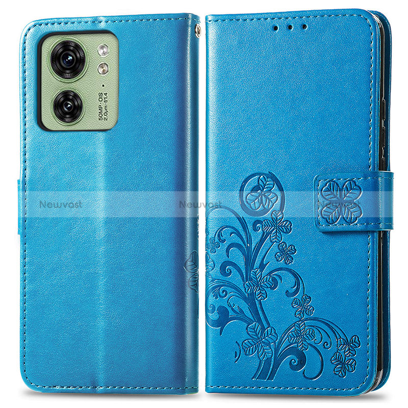 Leather Case Stands Flip Flowers Cover Holder for Motorola Moto Edge 40 5G