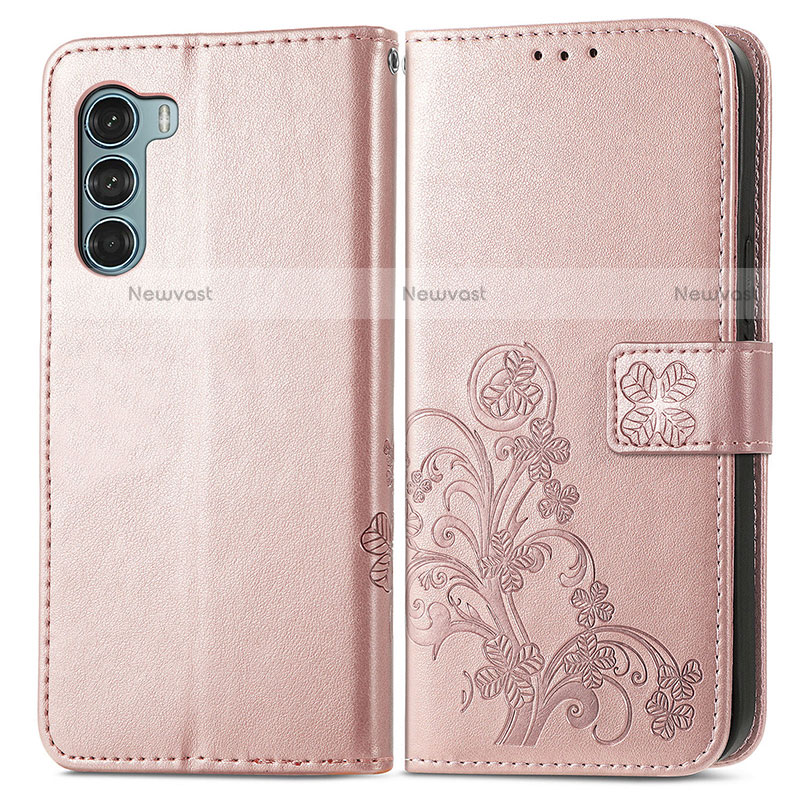 Leather Case Stands Flip Flowers Cover Holder for Motorola Moto Edge S30 5G