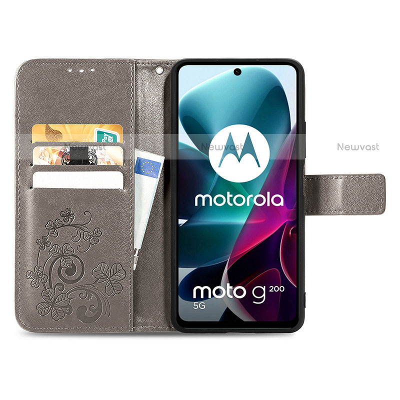 Leather Case Stands Flip Flowers Cover Holder for Motorola Moto Edge S30 5G