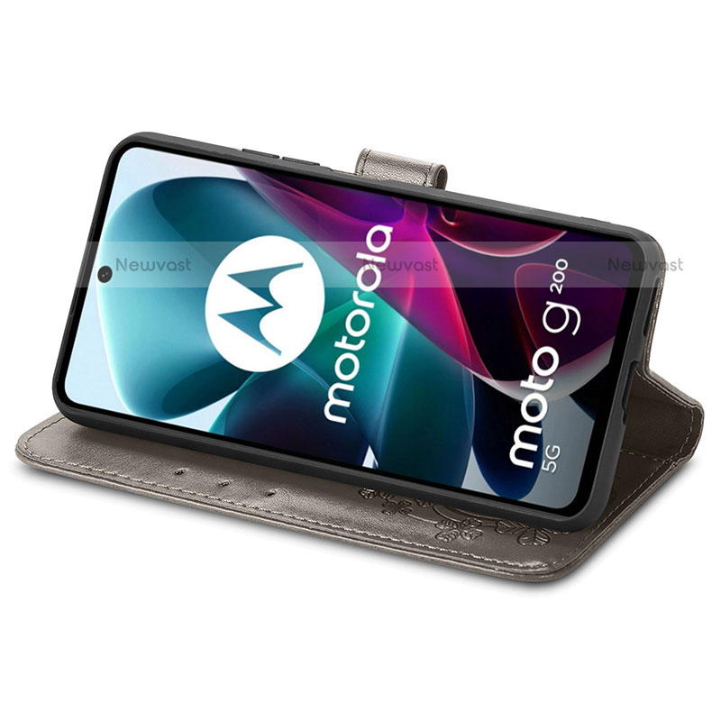 Leather Case Stands Flip Flowers Cover Holder for Motorola Moto Edge S30 5G