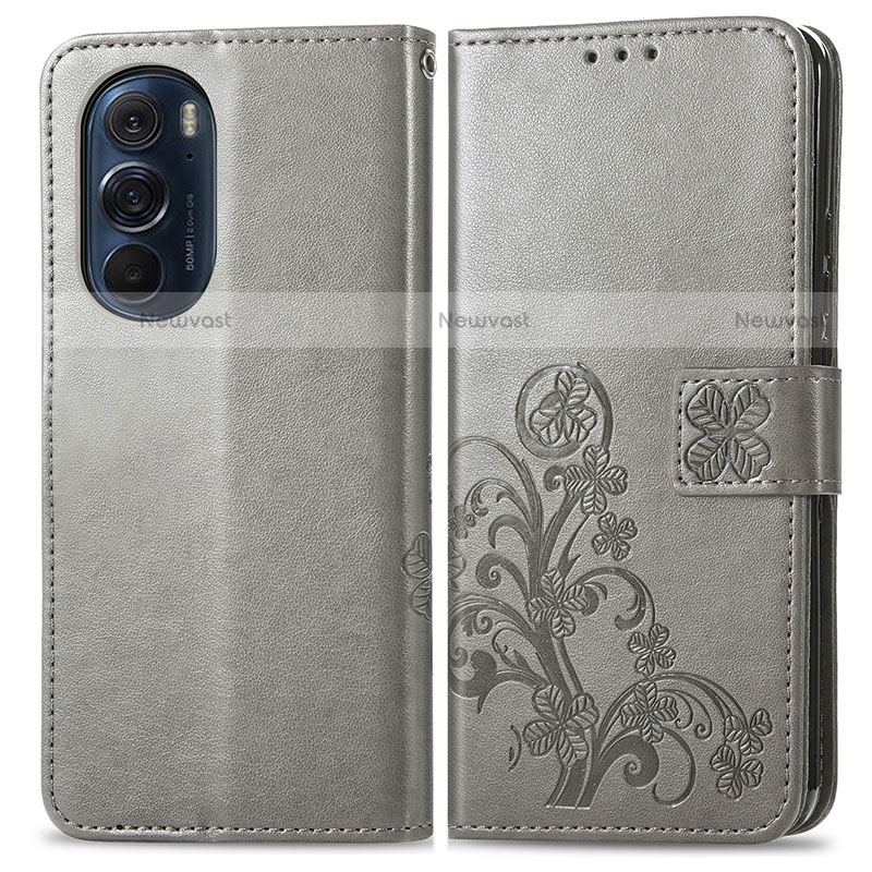 Leather Case Stands Flip Flowers Cover Holder for Motorola Moto Edge X30 5G