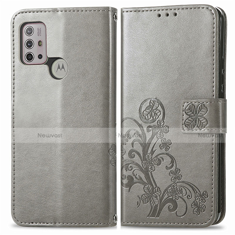 Leather Case Stands Flip Flowers Cover Holder for Motorola Moto G30