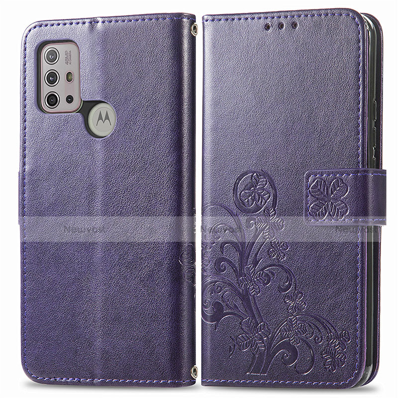 Leather Case Stands Flip Flowers Cover Holder for Motorola Moto G30