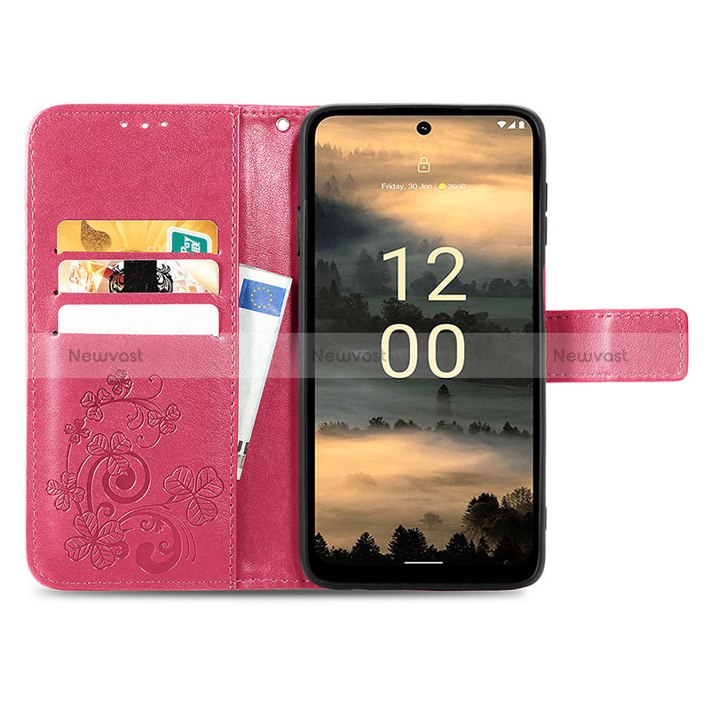 Leather Case Stands Flip Flowers Cover Holder for Nokia XR21