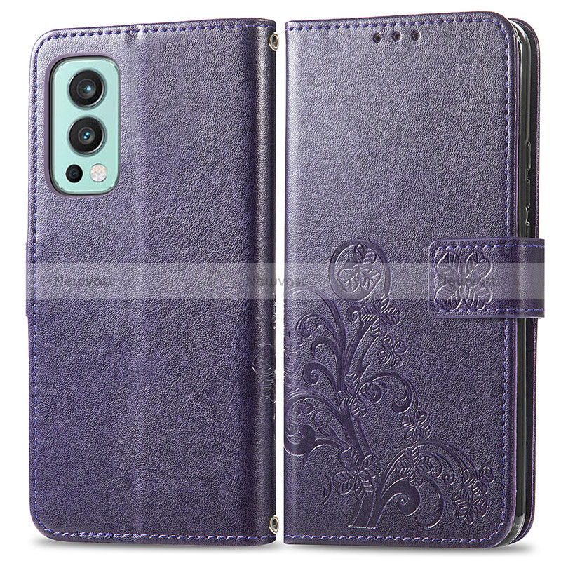 Leather Case Stands Flip Flowers Cover Holder for OnePlus Nord 2 5G