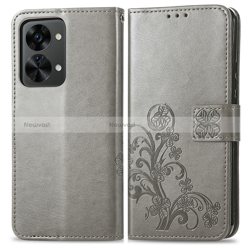 Leather Case Stands Flip Flowers Cover Holder for OnePlus Nord 2T 5G