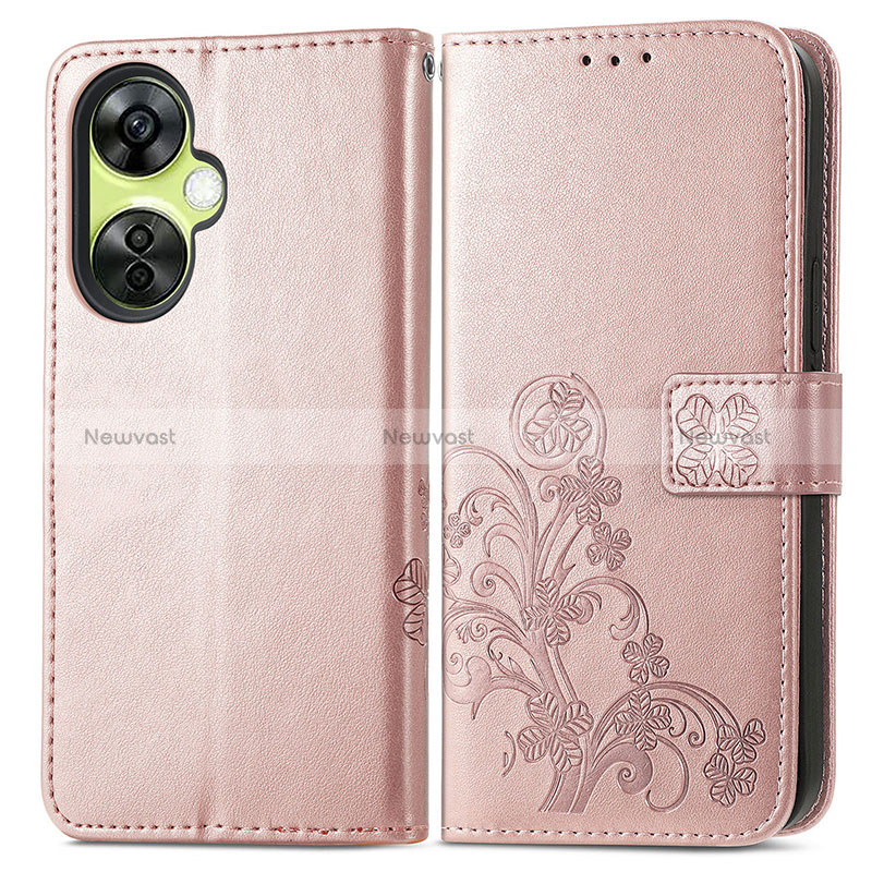 Leather Case Stands Flip Flowers Cover Holder for OnePlus Nord CE 3 5G