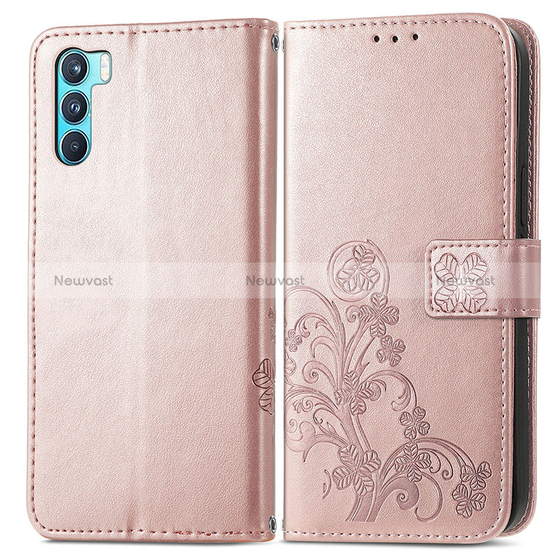 Leather Case Stands Flip Flowers Cover Holder for Oppo K9 Pro 5G