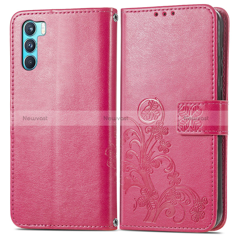 Leather Case Stands Flip Flowers Cover Holder for Oppo K9 Pro 5G