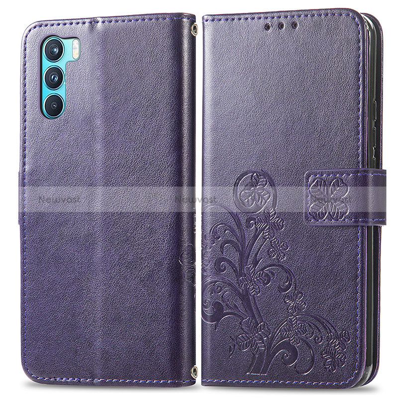 Leather Case Stands Flip Flowers Cover Holder for Oppo K9 Pro 5G